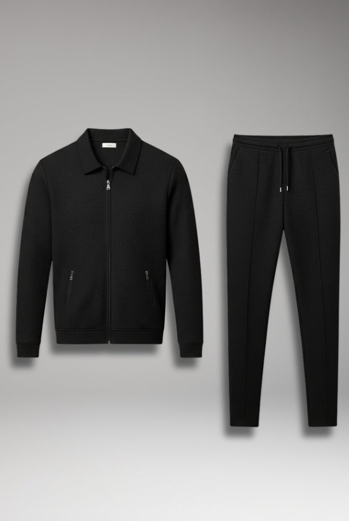 Marcos | Conjunto Chándal Deportivo Hombre Textura Waffle Cremallera