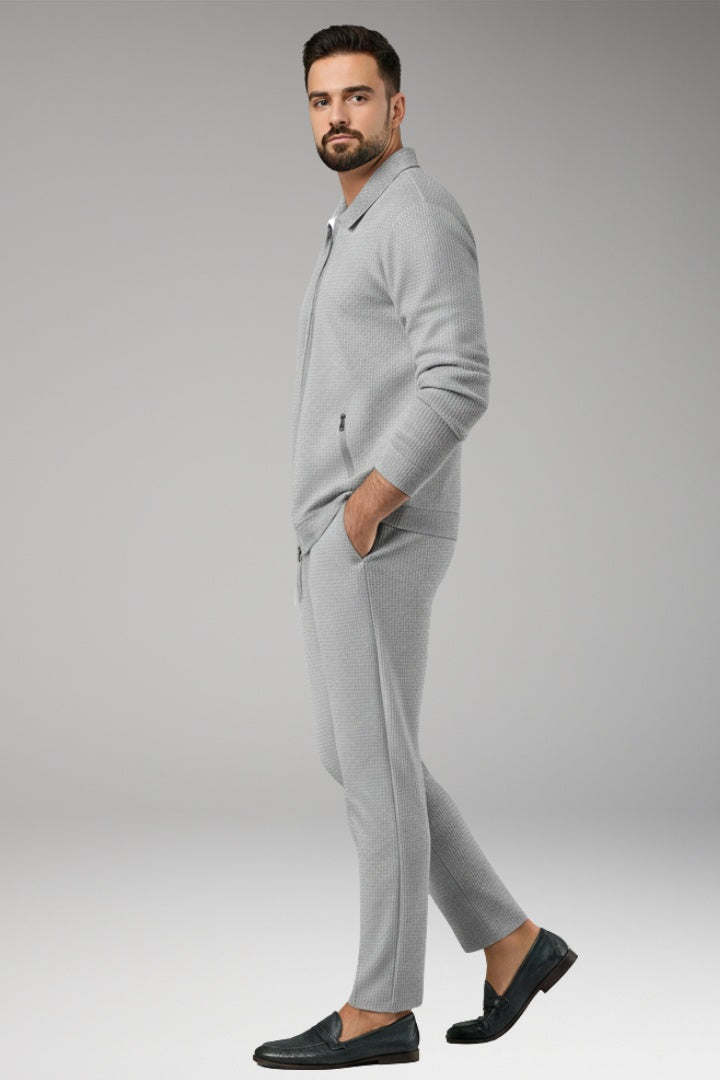 Marcos | Conjunto Chándal Deportivo Hombre Textura Waffle Cremallera