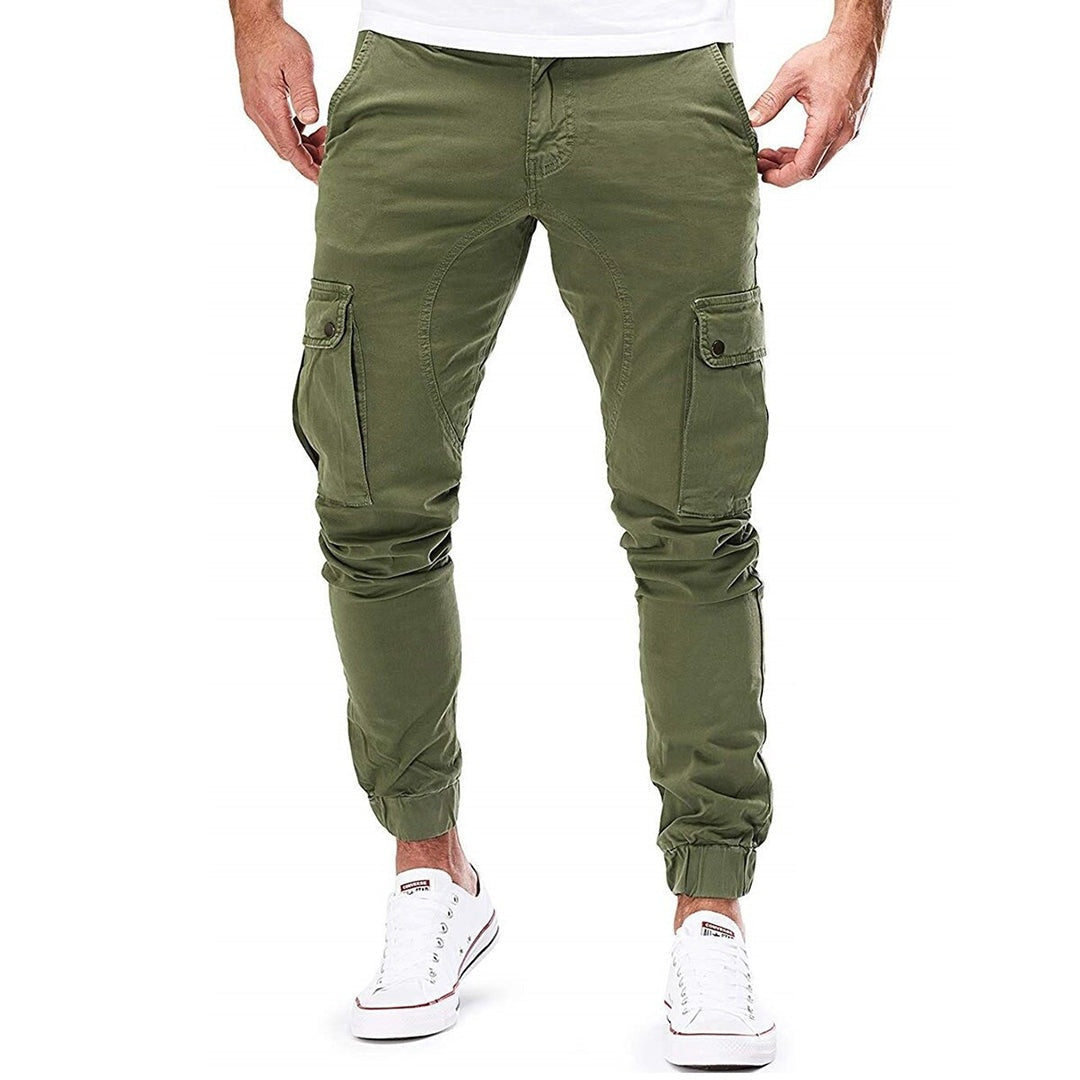 Marcos | Pantalón Deportivo Cargo Hombre Cintura Elástica Bolsillos