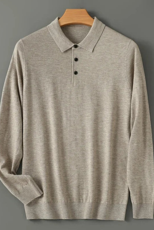Marcos | Polo de Lana Merino de Manga Larga Hombre Punto Fino