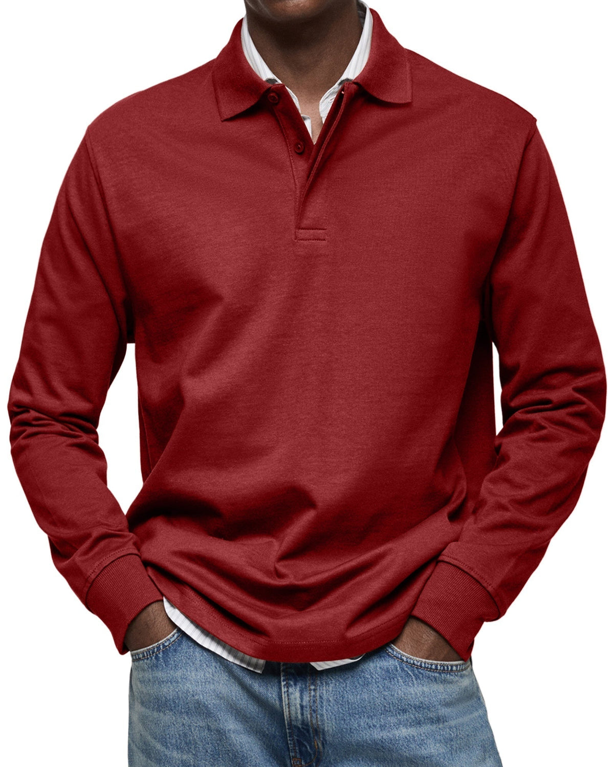 Marcos | Polo de Manga Larga Hombre Cuello Polo