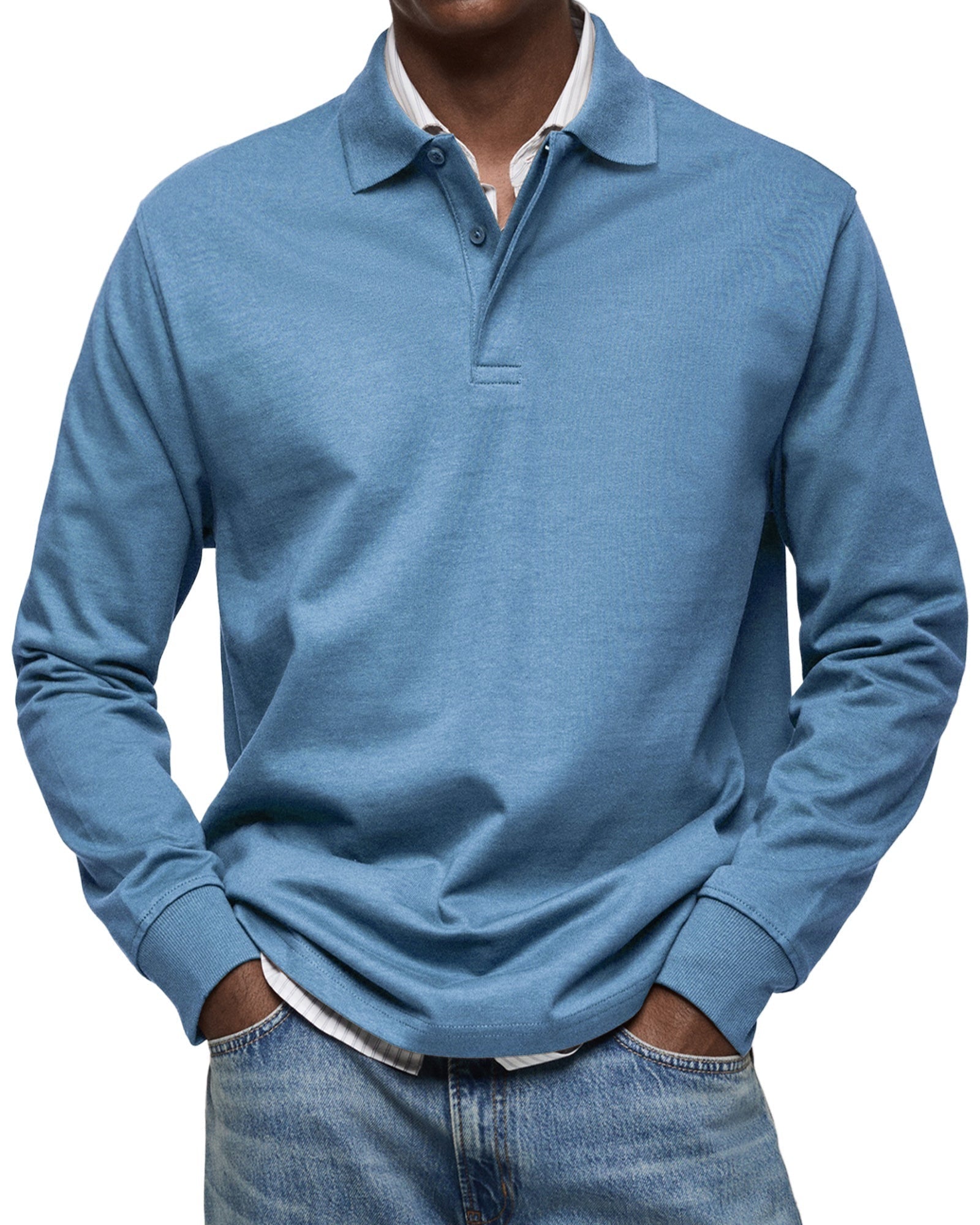 Marcos | Polo de Manga Larga Hombre Cuello Polo