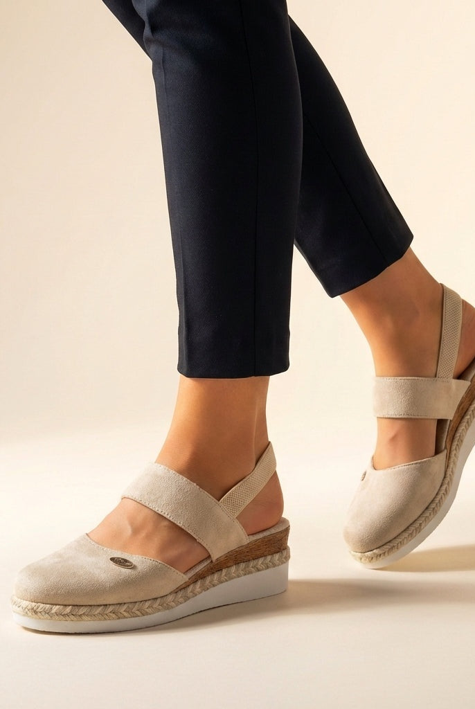 Marisol | Sandalias de Cuña Espadrille Slingback Mujer Elástico