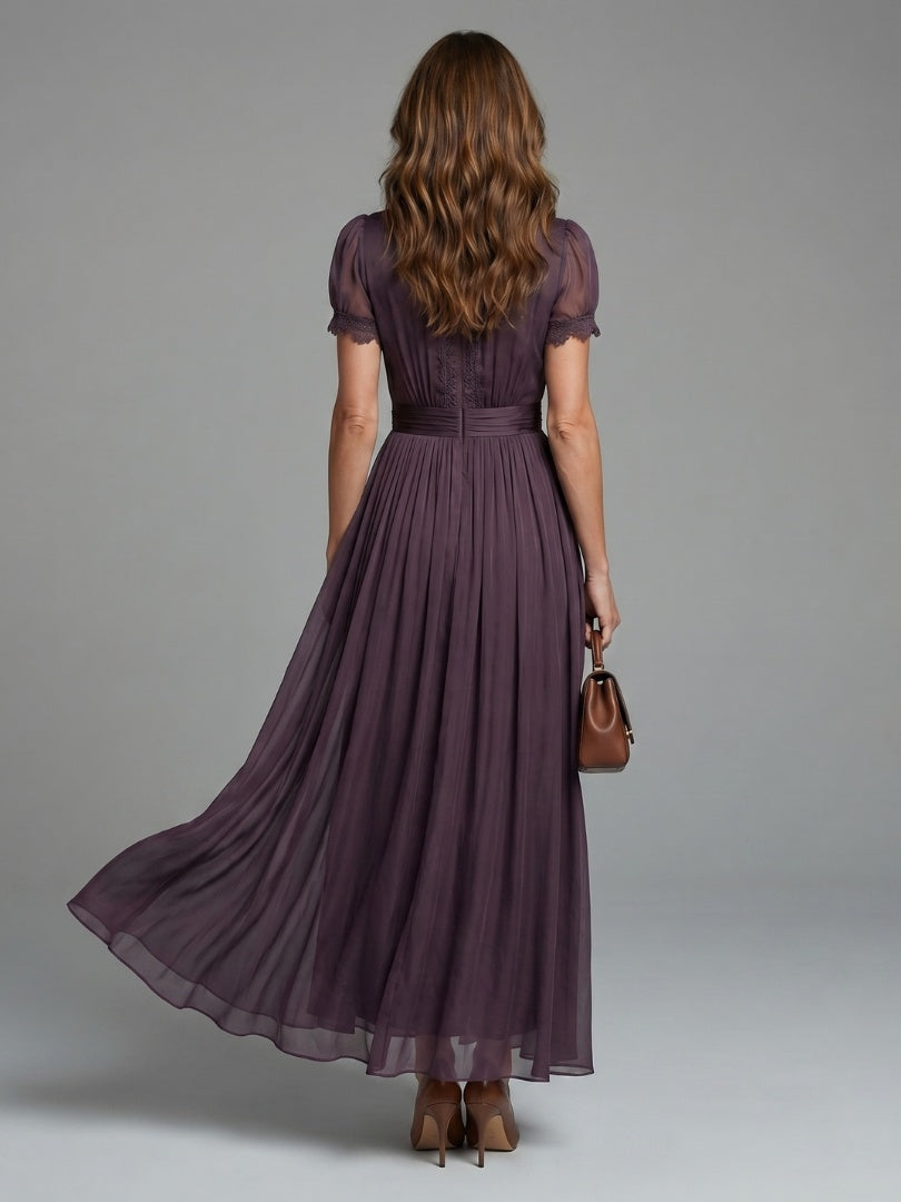 Marisol | Vestido de Madrina Mujer Escote en V Manga Corta