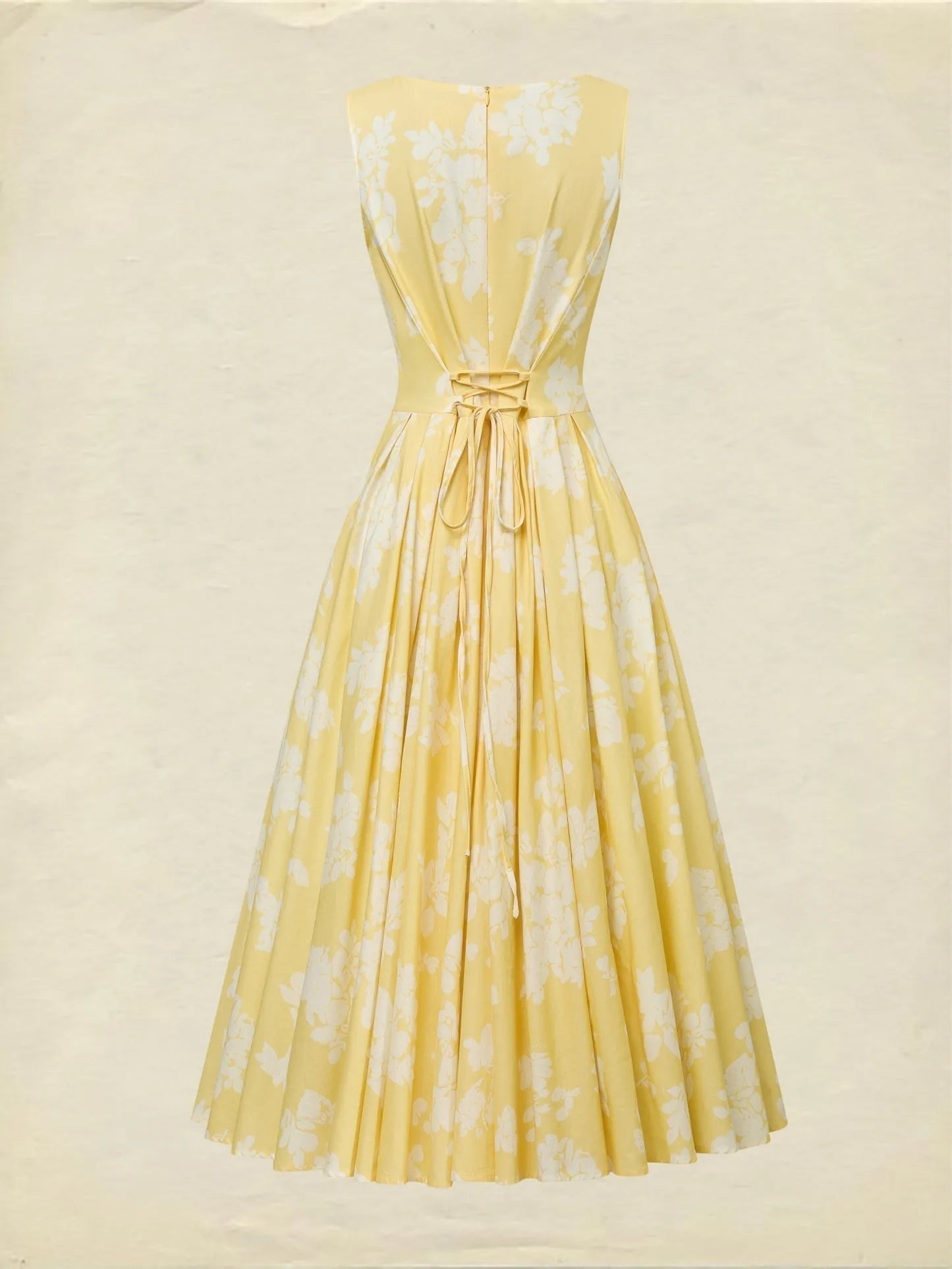 Marisol | Vestido Midi Sin Mangas de Lino Floral Mujer