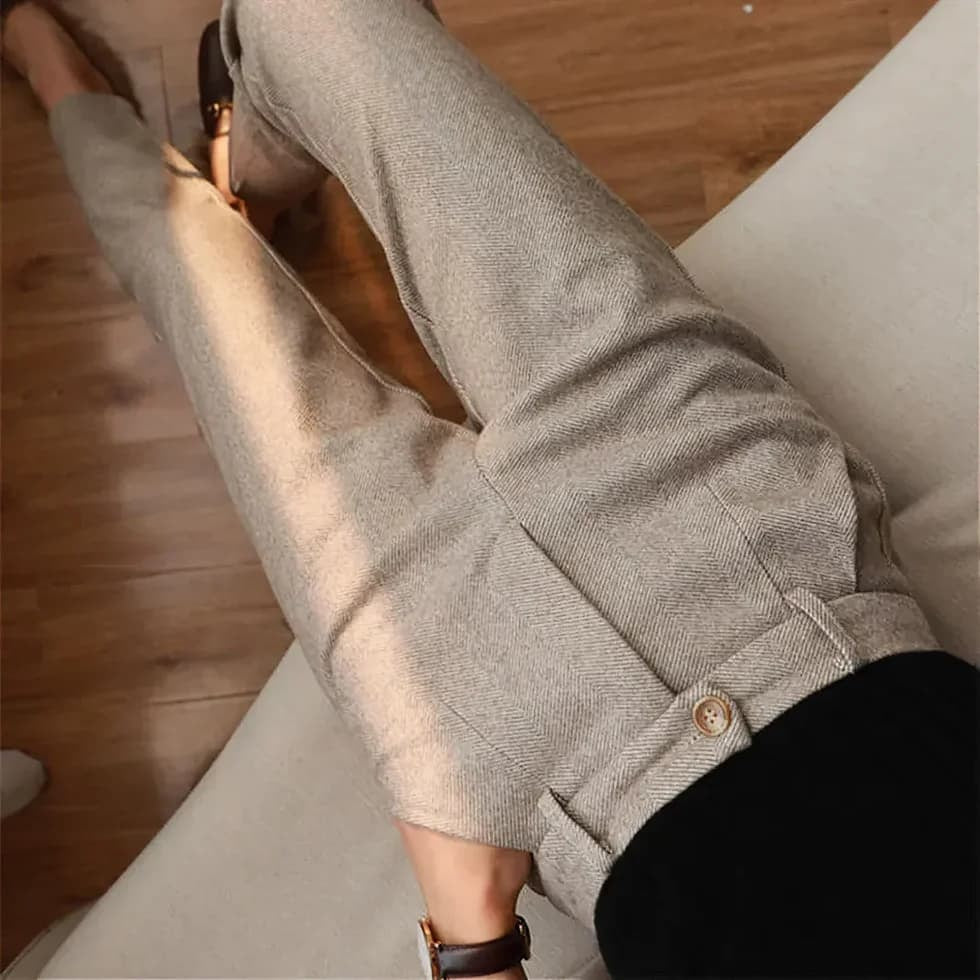 Martí | Pantalones de Vestir Hombre Espiga Corte Recto