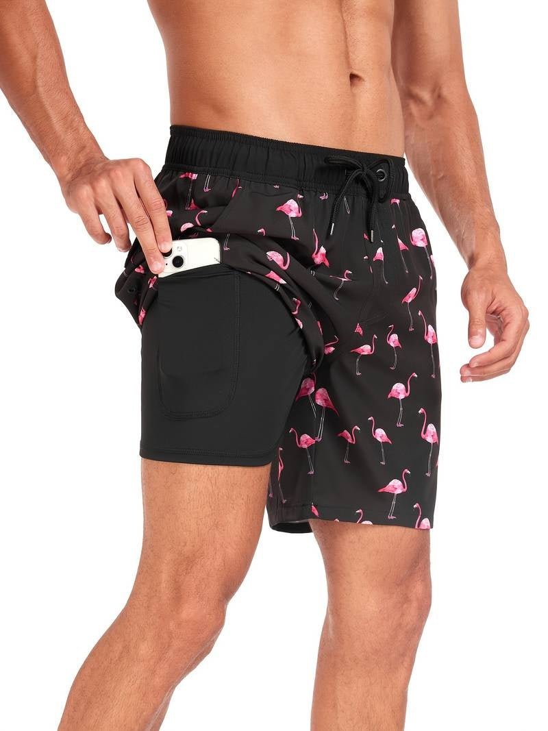 Mateo | Bañador de Hombre Estampado Flamencos Cordón Ajustable