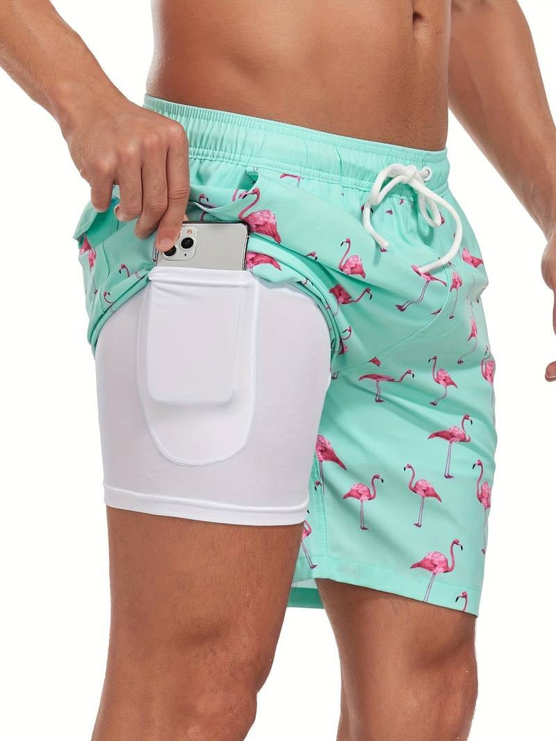 Mateo | Bañador de Hombre Estampado Flamencos Cordón Ajustable