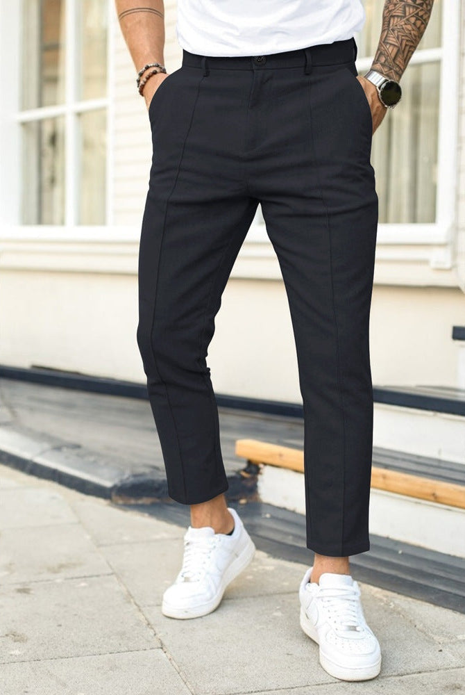 Mateo | Pantalón Chino Recto de Oficina Hombre Tobillero
