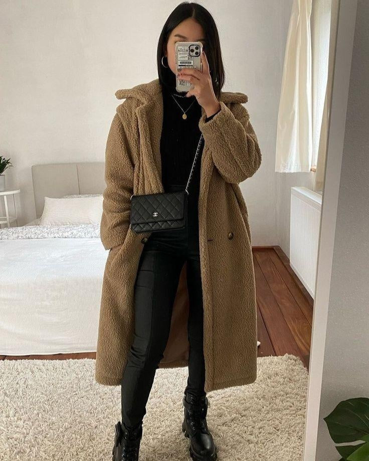 Mencía | Abrigo de Borreguito Largo Mujer Oversize