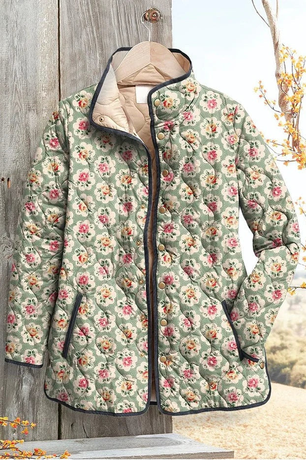 Mencía | Cazadora Acolchada Estampada Entretiempo Mujer Patchwork Floral