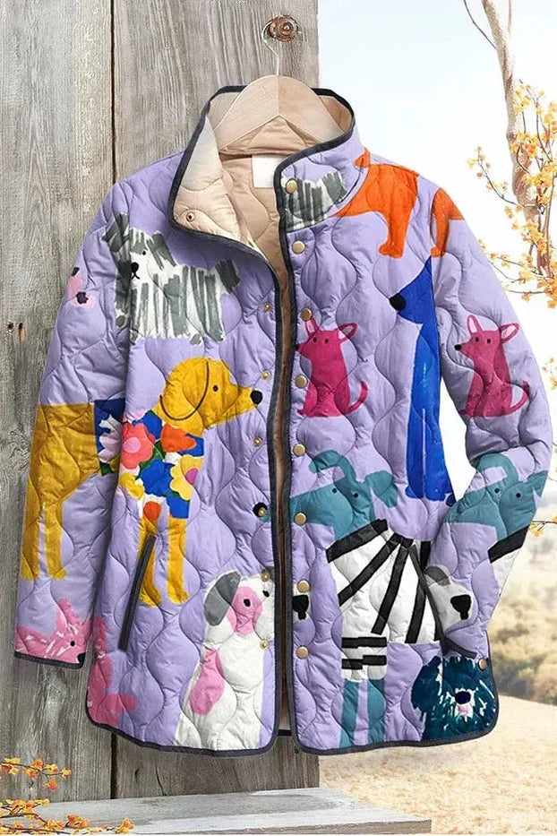 Mencía | Cazadora Acolchada Estampada Entretiempo Mujer Patchwork Floral