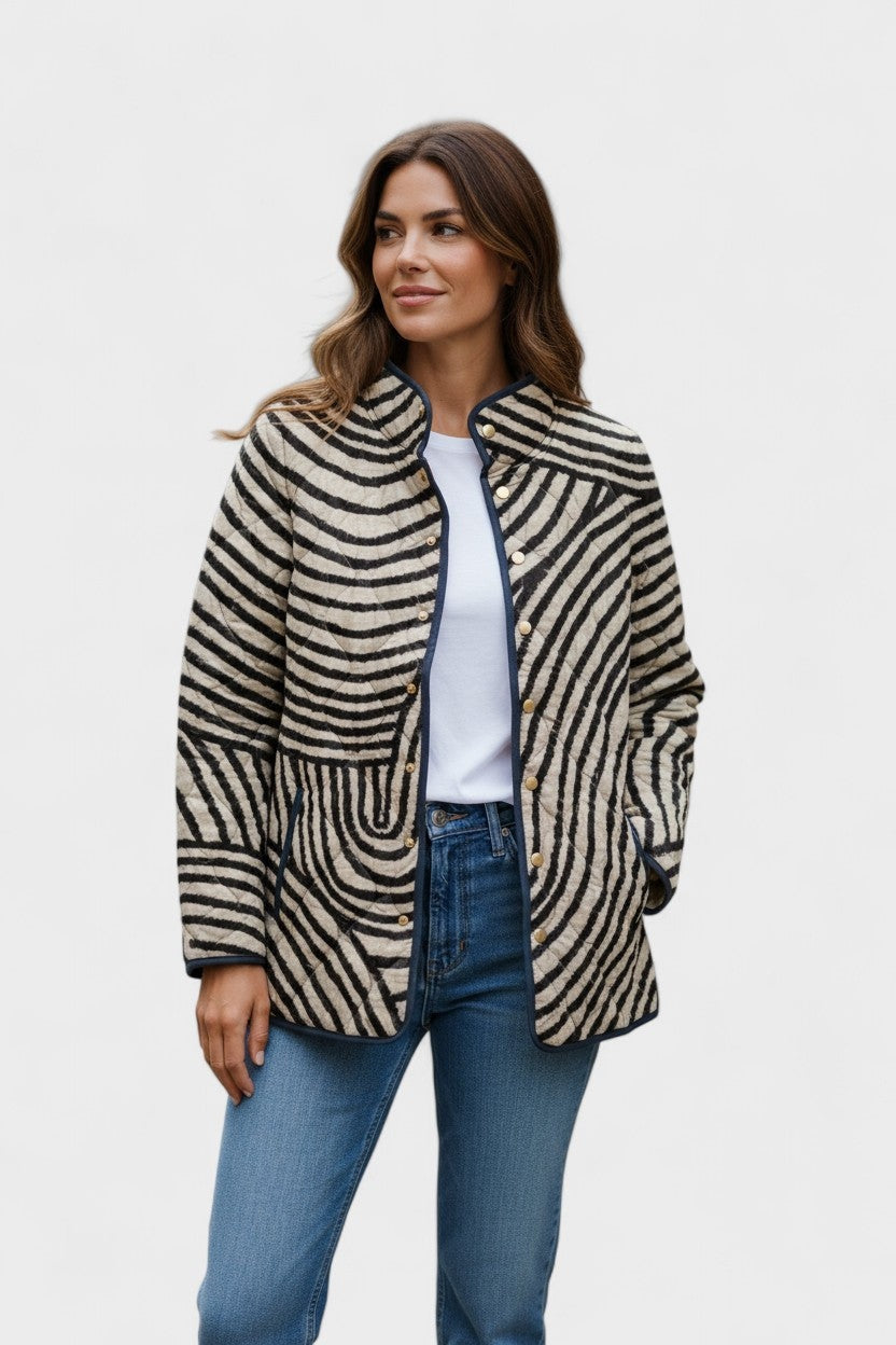 Mencía | Cazadora Acolchada Estampada Entretiempo Mujer Patchwork Floral