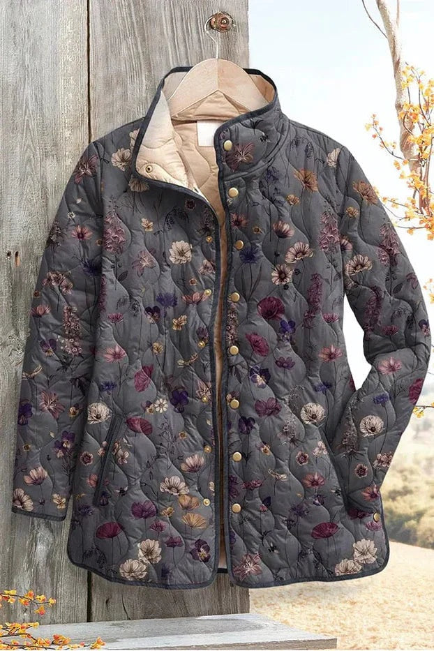 Mencía | Cazadora Acolchada Estampada Entretiempo Mujer Patchwork Floral