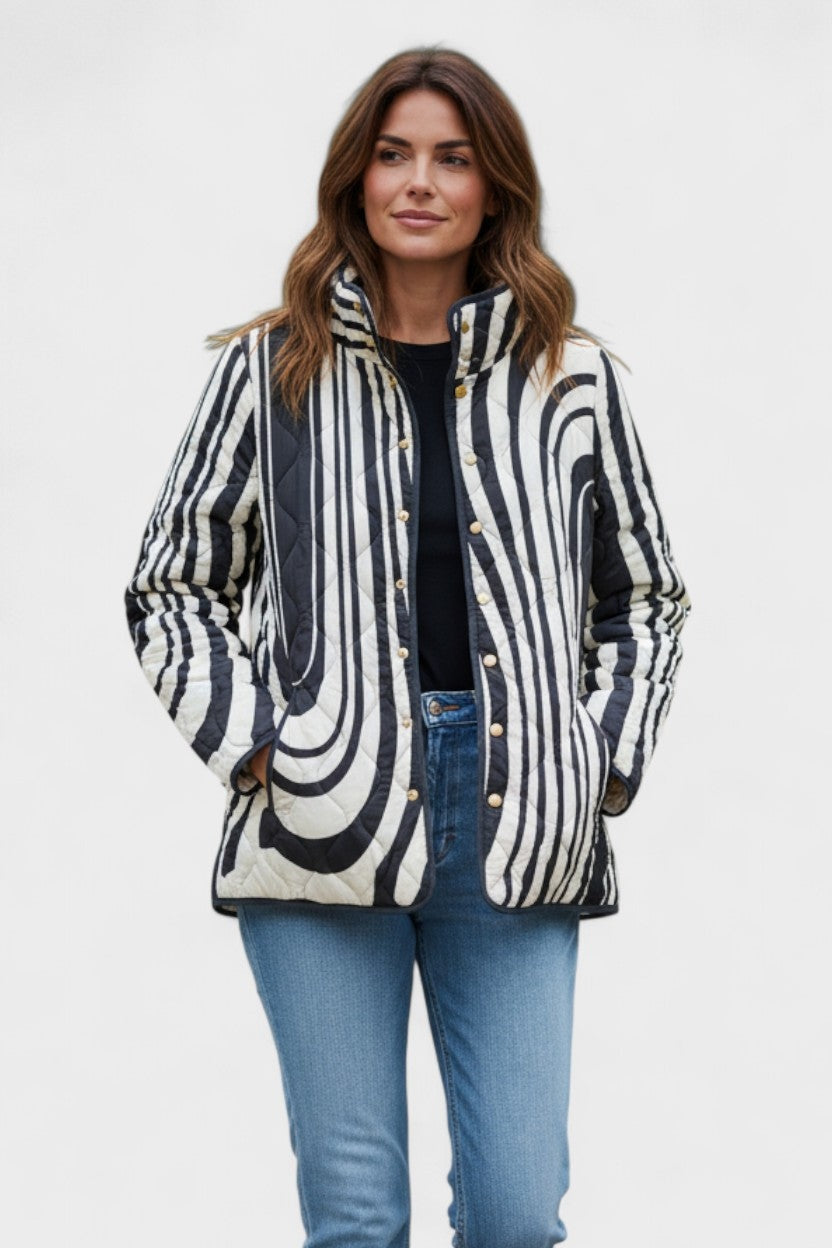 Mencía | Cazadora Acolchada Estampada Entretiempo Mujer Patchwork Floral