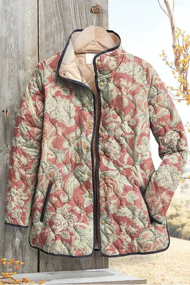 Mencía | Cazadora Acolchada Estampada Entretiempo Mujer Patchwork Floral