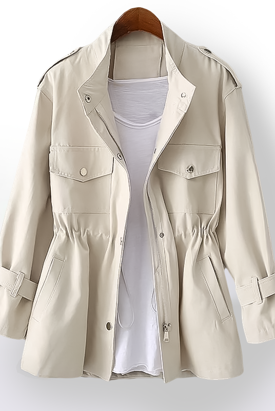 Mencía | Chaqueta Militar Corta Mujer Cintura Ajustable