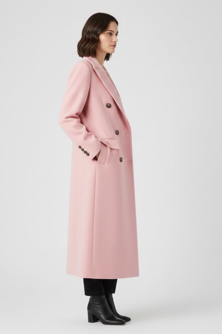 Mencía | Peacoat de Paño Largo Mujer Cuello Solapa Doble Botonadura