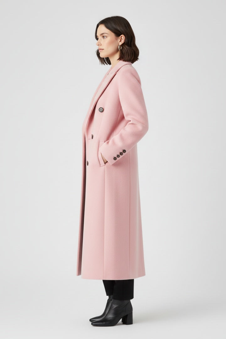 Mencía | Peacoat de Paño Largo Mujer Cuello Solapa Doble Botonadura