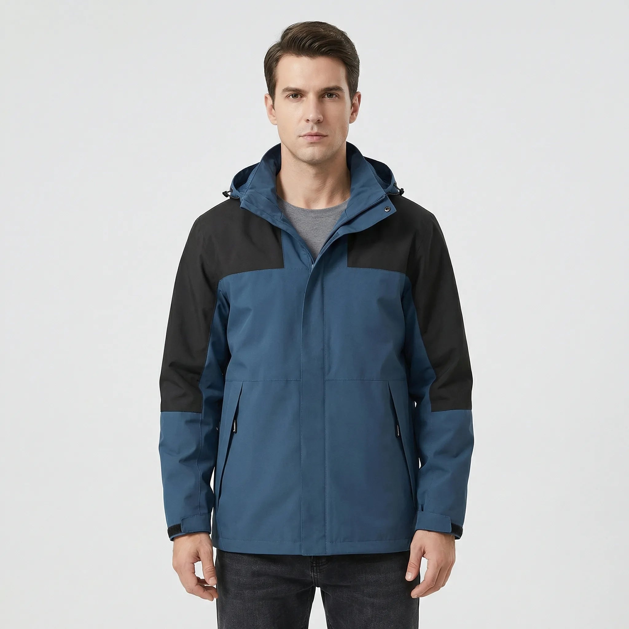 Mikel | Chubasquero Impermeable Hombre con Capucha Cortavientos