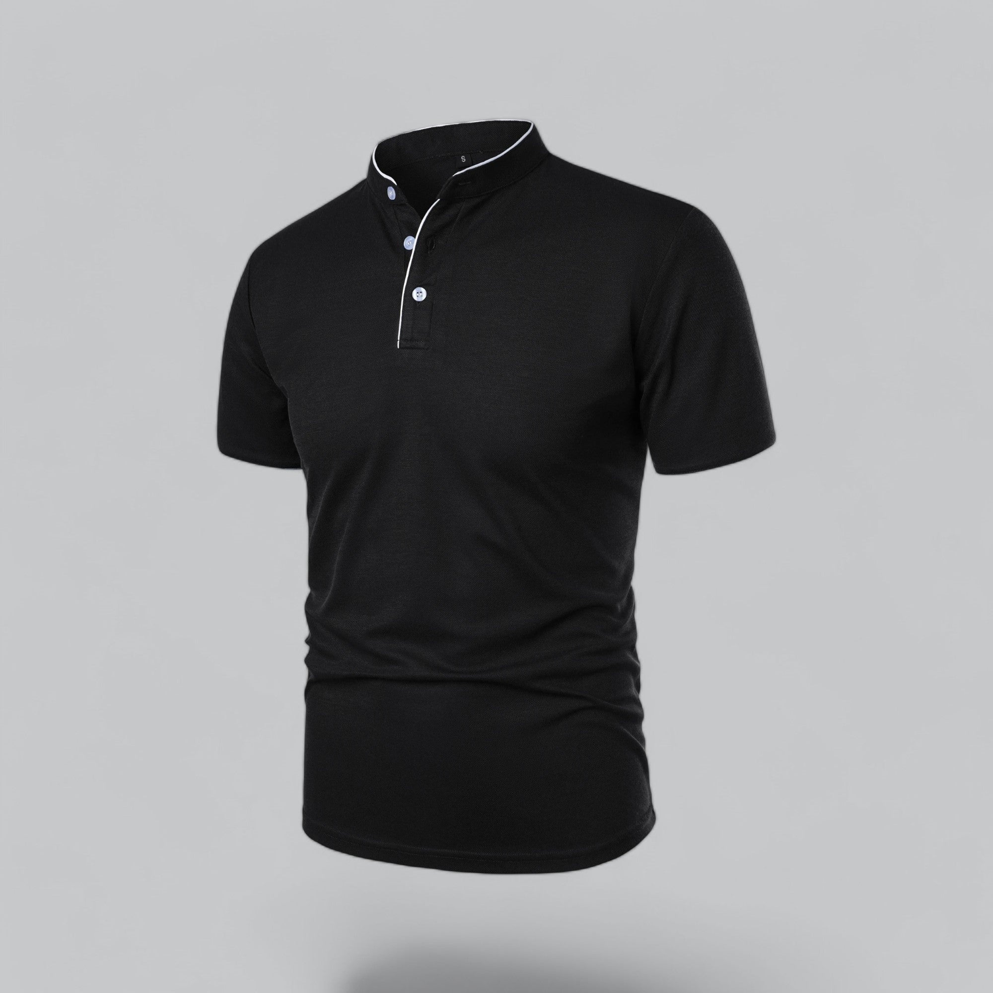 Mikel | Polo de Manga Corta Hombre Cuello Mao Algodón