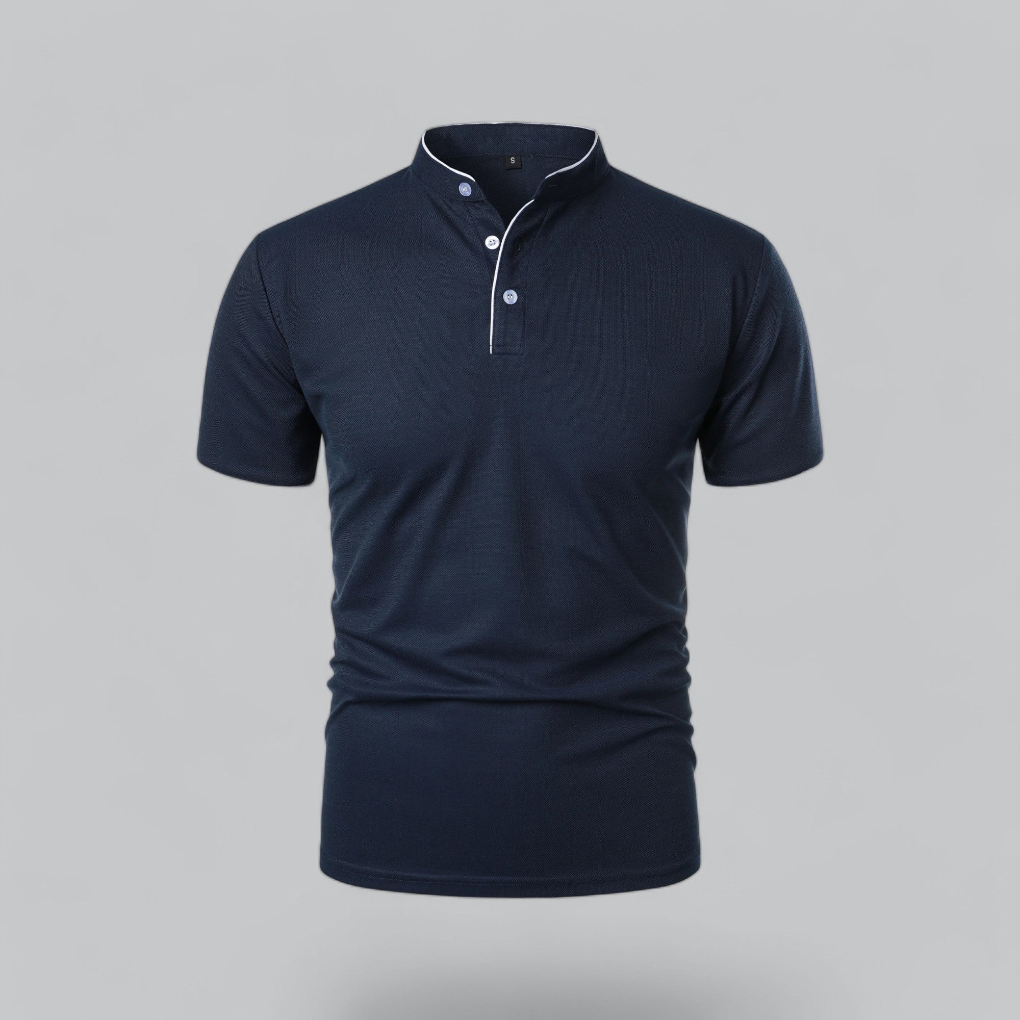 Mikel | Polo de Manga Corta Hombre Cuello Mao Algodón