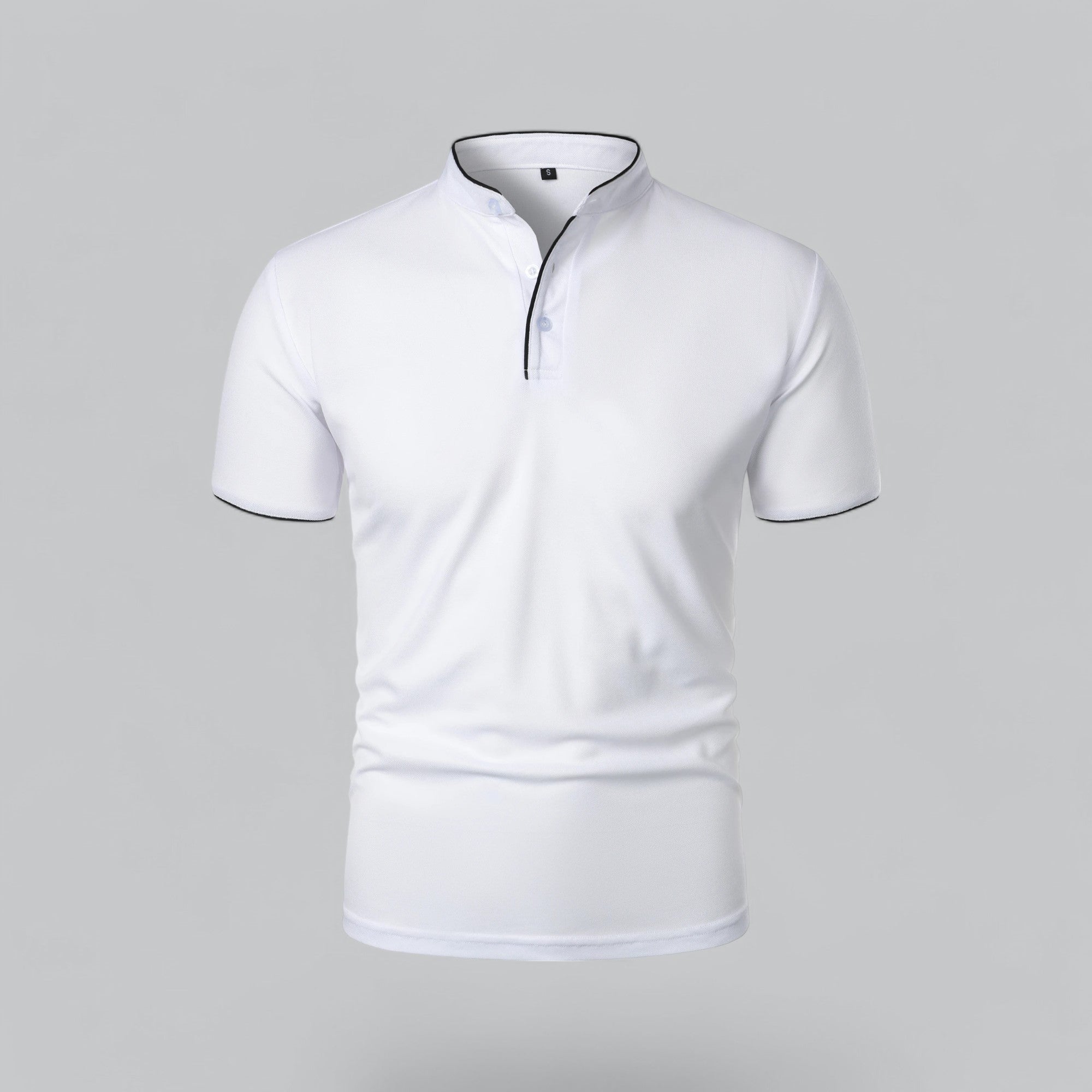 Mikel | Polo de Manga Corta Hombre Cuello Mao Algodón