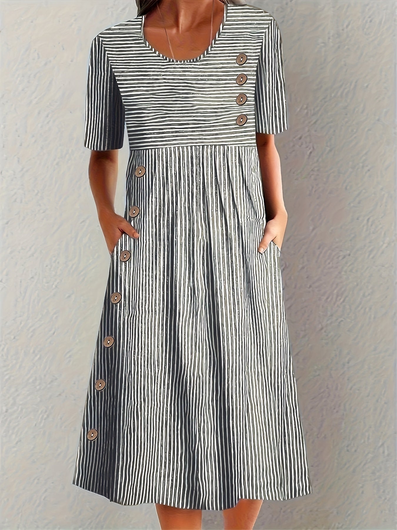 Milagros | Vestido Midi Camisero con Botones Mujer Estampado