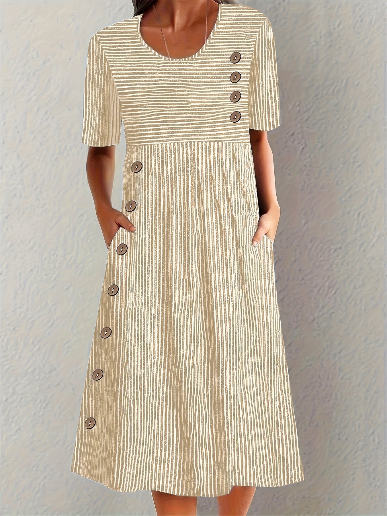 Milagros | Vestido Midi Camisero con Botones Mujer Estampado