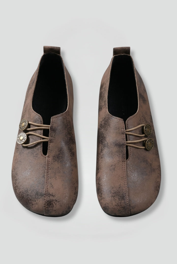 Miriam | Mocasines Planos Slip-On Mujer Botones Elásticos