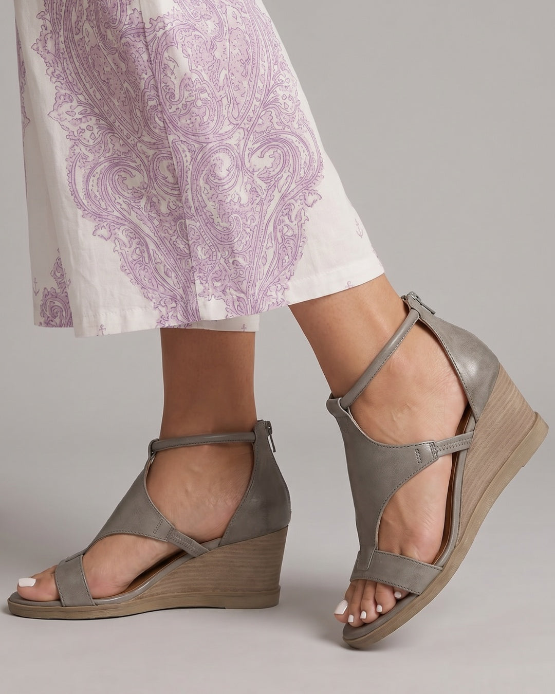Miriam | Sandalias de Cuña Mujer Tiras Cruzadas Hebilla