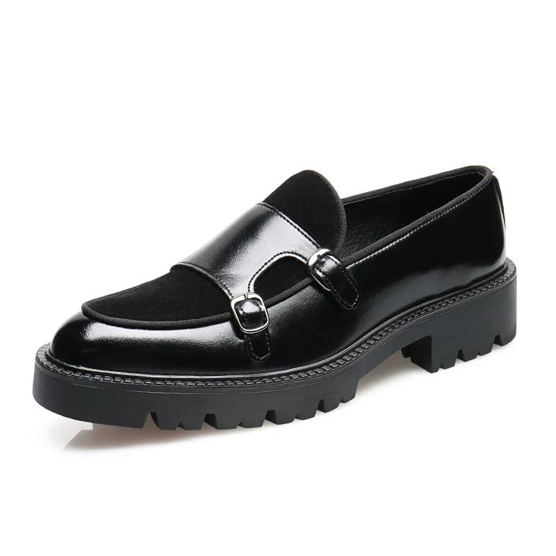 Mocasines Monk Doble Hebilla Hombre Suela Gruesa