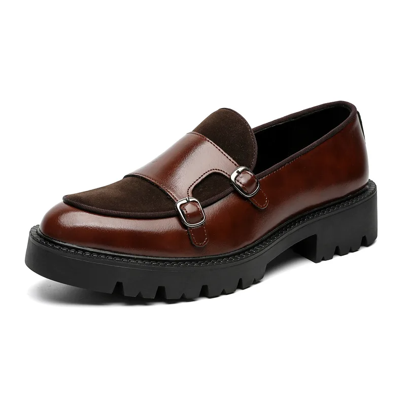 Mocasines Monk Doble Hebilla Hombre Suela Gruesa