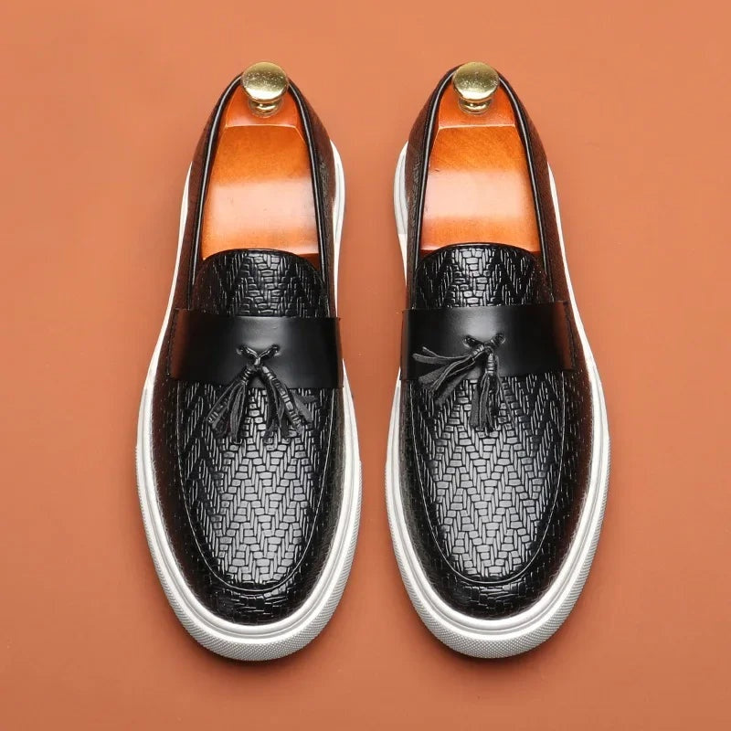 Mocasines Tejidos con Borlas Hombre Slip-On