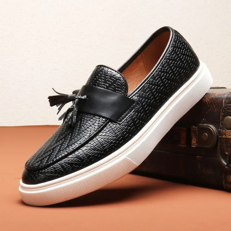 Mocasines Tejidos con Borlas Hombre Slip-On