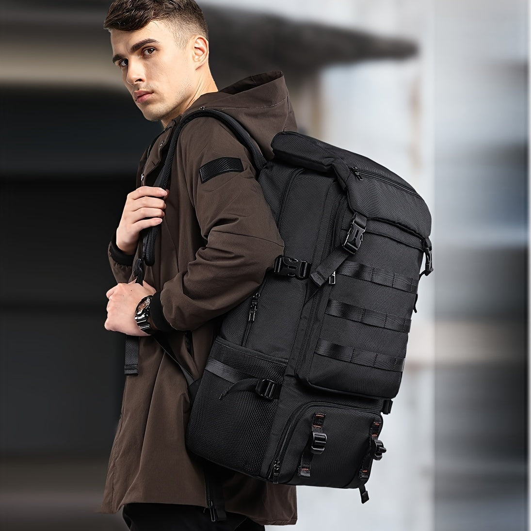 Mochila de Viaje de Gran Capacidad Hombre Múltiples Compartimentos