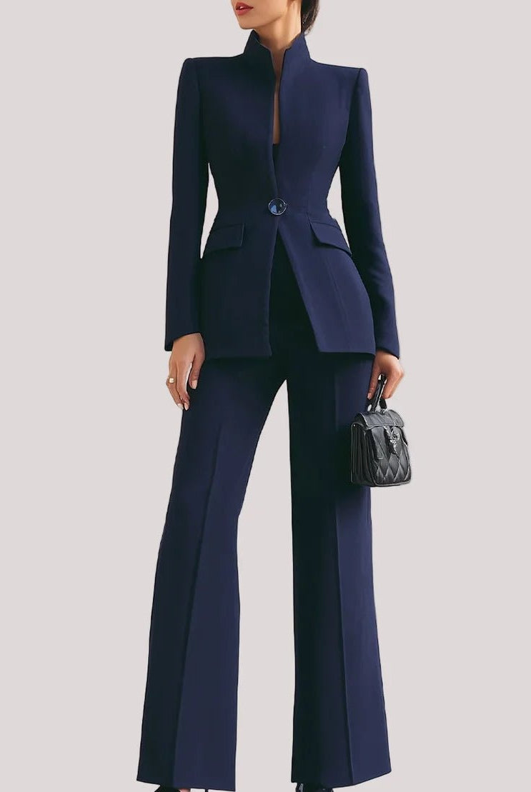 Mónica | Conjunto de Traje Profesional Blazer y Pantalón Mujer Cintura Alta