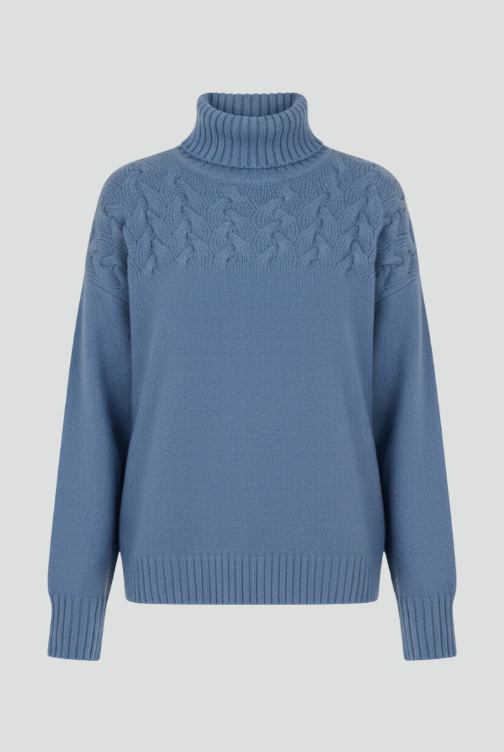 Montserrat | Jersey de Punto con Cuello Alto Mujer Trenzas Oversize