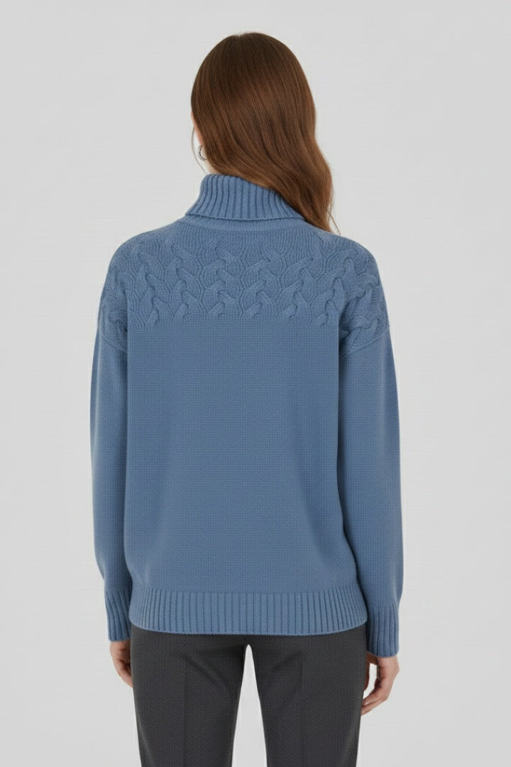Montserrat | Jersey de Punto con Cuello Alto Mujer Trenzas Oversize