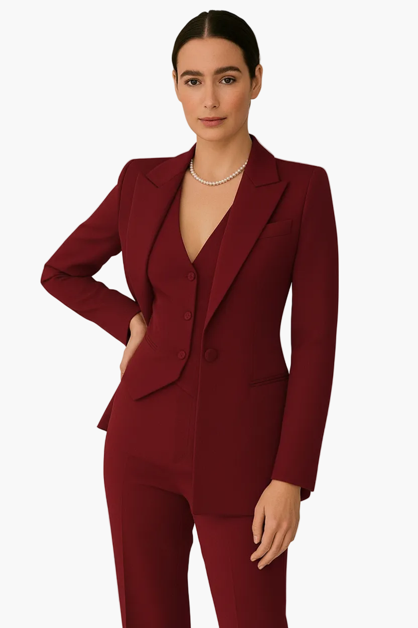 Montserrat | Traje de Chaqueta de 3 Piezas con Chaleco Mujer Elegante