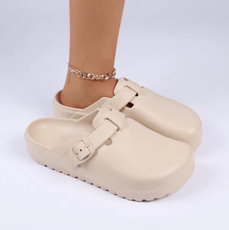 Mules de Goma Mujer Hebilla Ajustable