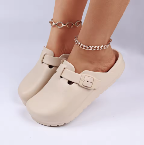 Mules de Goma Mujer Hebilla Ajustable