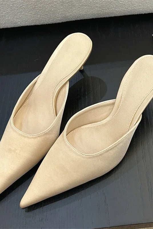 Mules de Punta Mujer Tacón Bajo