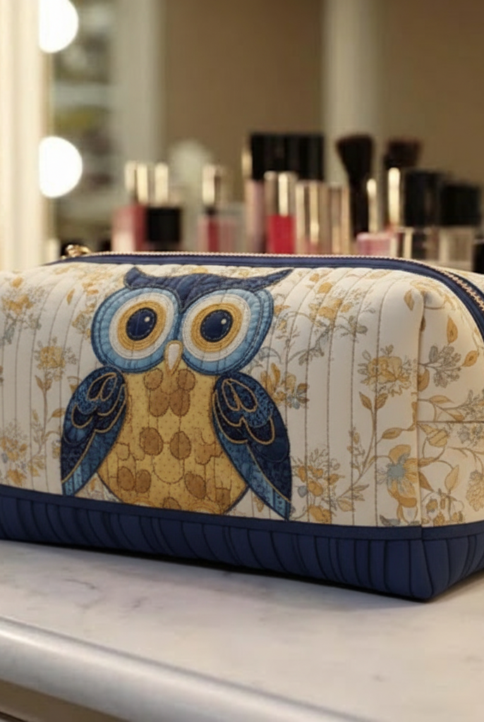 Naia | Bolsa de Maquillaje Acolchada Mujer Estampado Búho