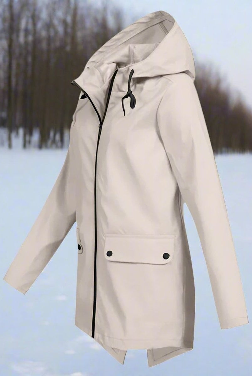 Naia | Parka Impermeable Mujer con Capucha Chaqueta Impermeable