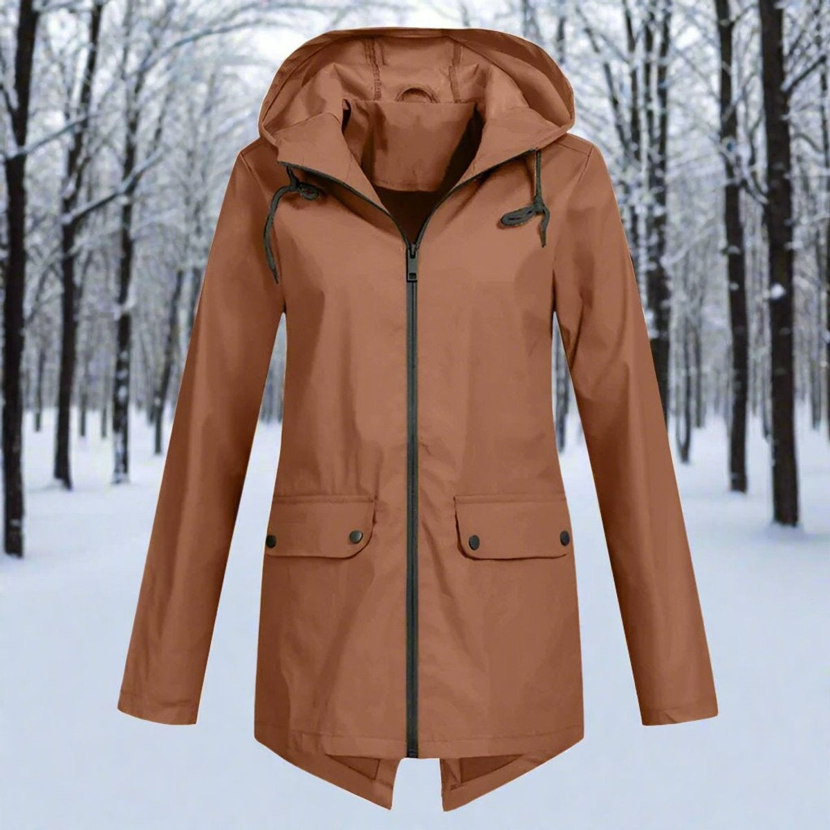 Naia | Parka Impermeable Mujer con Capucha Chaqueta Impermeable