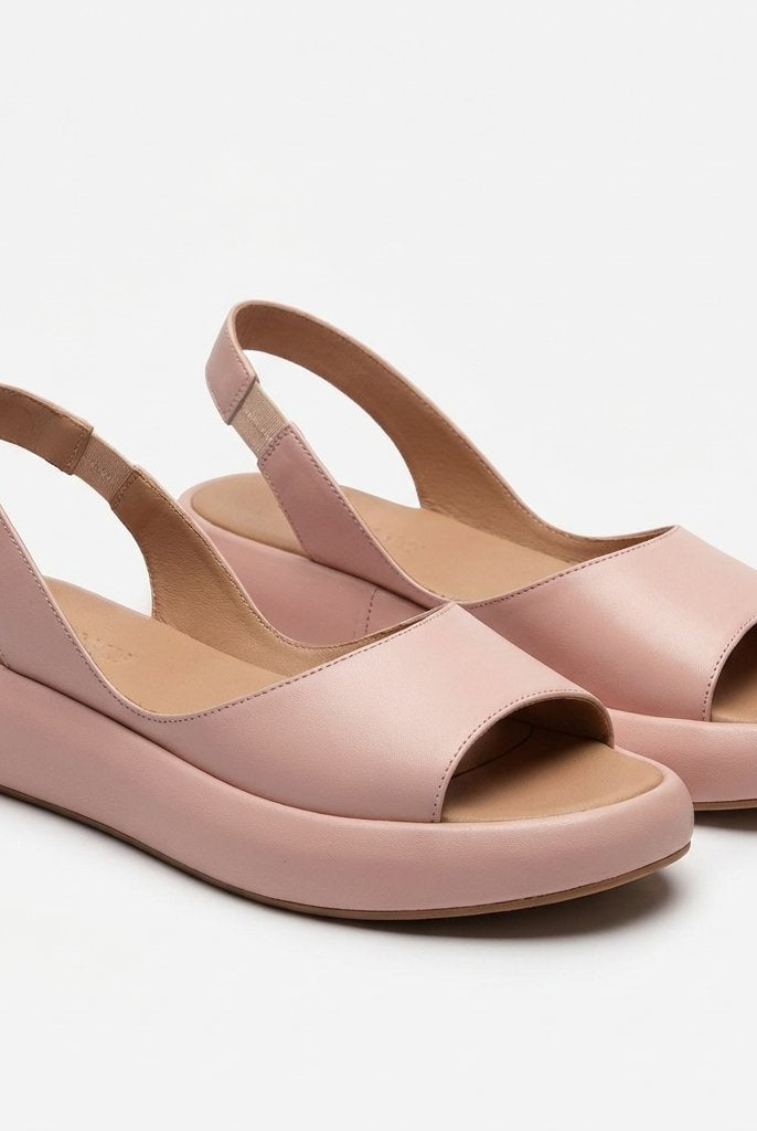 Naia | Sandalias de Cuña Slingback Mujer Punta Abierta