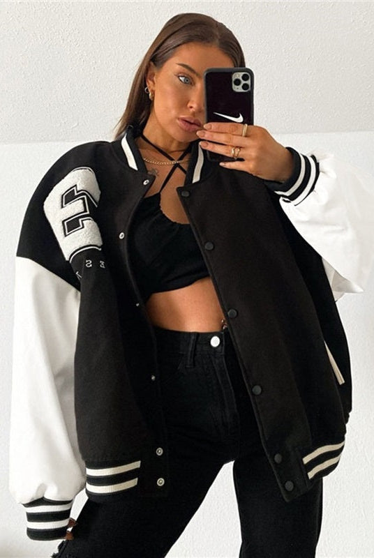 Natalia | Varsity Jacket Mujer Oversized Bordado