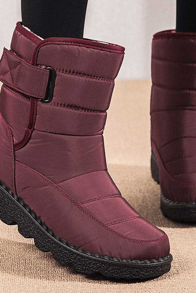 Nerea | Botas Impermeables Planas Mujer Forro Cálido Velcro