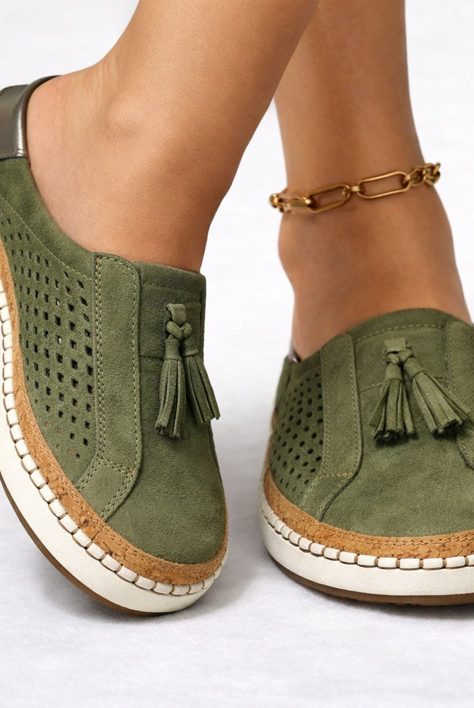 Nerea | Mocasines Sin Cordones con Borlas Mujer Suela Plataforma